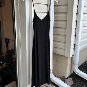 Reformation Black Ribbed Dress